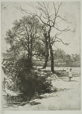 finnie 2375 child by stream and tree