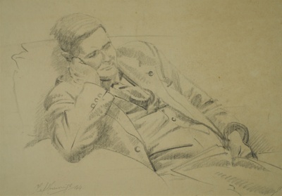 Portrait of Seated Man in Suit; Rosenvinge, Olaf (1913-2004); 1944; BIKGM.8828