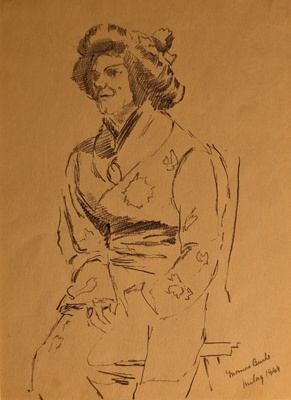 Portrait Sketch of Woman; Burke, Thomas; 1944; BIKGM.7343.86