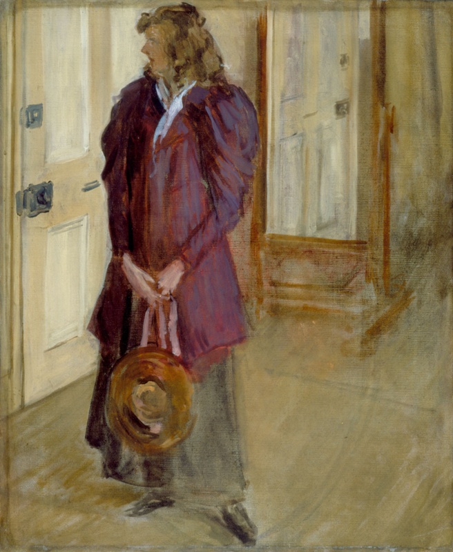 Schoolgirl Standing by a Door; Steer, Philip Wilson; c. 1891-1892; BIKGM.8168