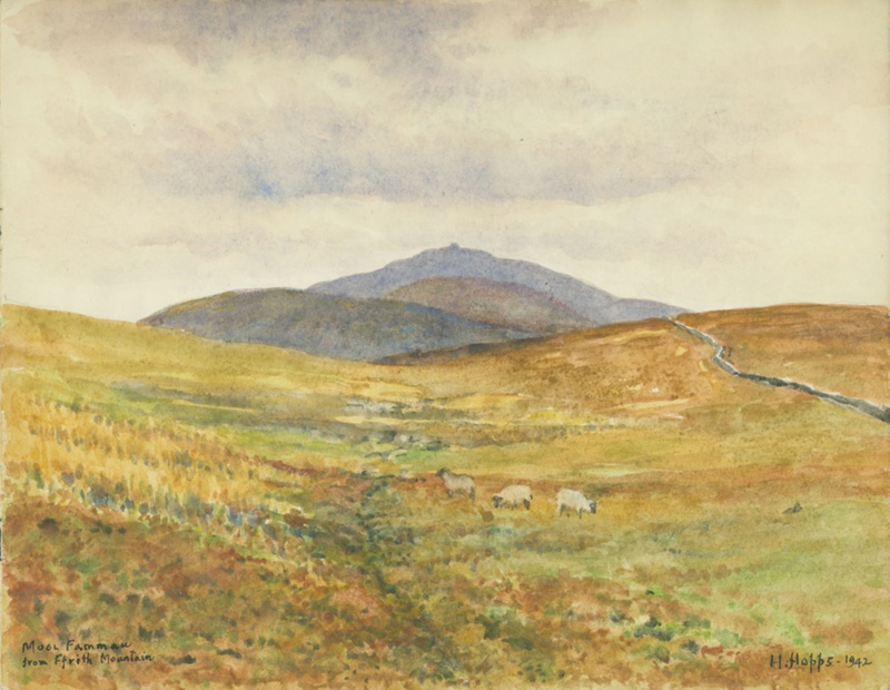 Moel Fammau From Ffrith Mountain 1942; Hopps, Harold; BIKGM.W435