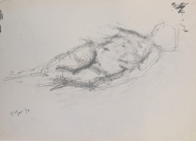Reclining Nude; Horsfield, Nicholas (1917-2005); 1978; BIKGM.8908.1