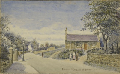 Breck Road, Wallasey, with old Grammar School House and Pinfold Beyond; Hopps, Harold; 1909; BIKGM.W241