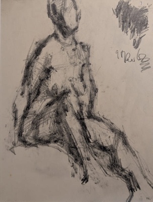 Seated Nude, Leg Raised; Horsfield, Nicholas (1917-2005); 1962; BIKGM.9003
