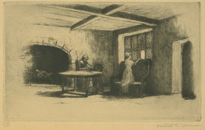 Old kitchen Plas Mawr; Copeman, Constance G; BIKGM.2392