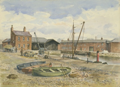 Lead-Wharf and Chester Basin, Liverpool 1927; Hopps, Harold; BIKGM.W325