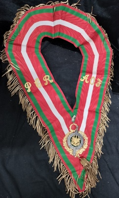 Ancient Order of Foresters Ceremonial Collar and Stick Pin.; George Tutill & Sons; c1930; 2025.2149