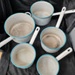 Set of five Blue Enamel Pots; c1930; 2025.2146