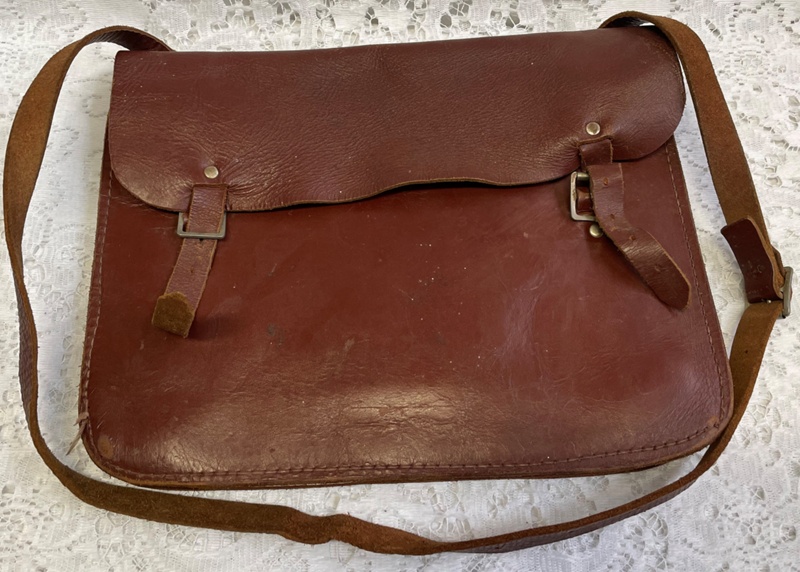 Leather School Bag; 2022.0291 eHive