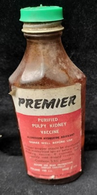 Bottle of Pulpy Kidney Vaccine for lambs; Premier Products Ltd; c1963; 2025.2214