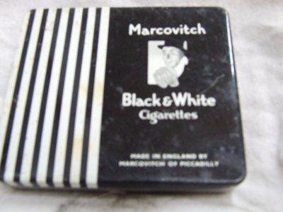 Marcovitch Black & White Cigarettes Hinged Tin; Marcovitch; 2024.1843