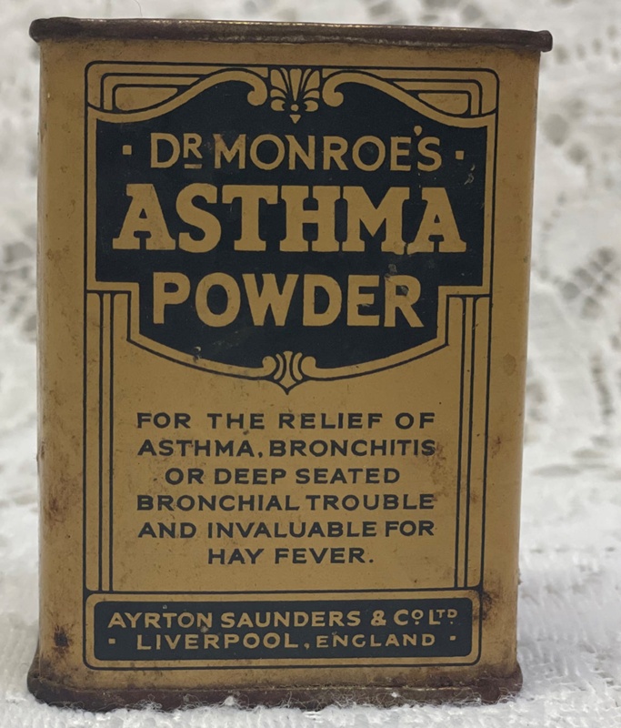 'Dr Monroes' Asthma Powder Tin; Ayrton's Saunders & Co. Ltd; 2022.0261