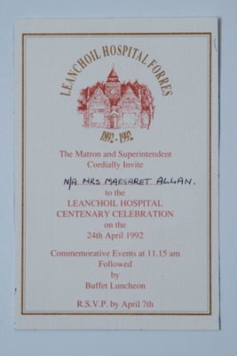 Photograph, invitation; 1992; LT.2022.1.1
