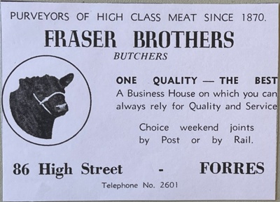 copy of 86 high st, forres - alex fraser butchers advert