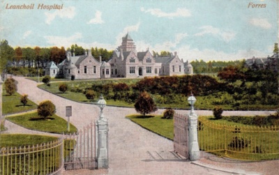 Photograph, colourised postcard of Leanchoil Hospital; circa 1900; LT.2022.8.3