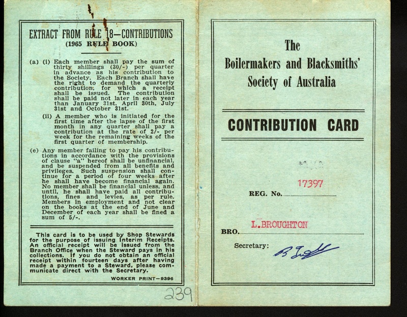 The Boilermaker and Blacksmiths' Society of Australia - Contribution ...