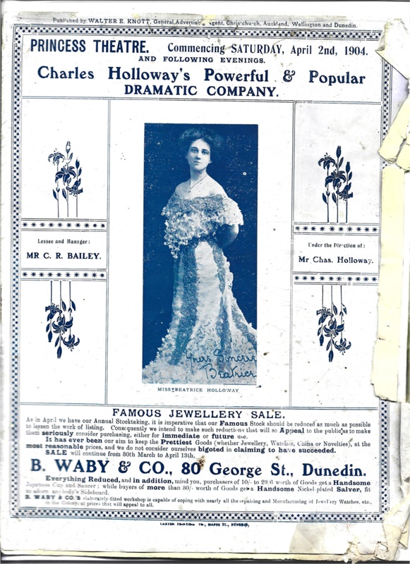 Theatre Programme 1904 Princess Theatre Dunedin New Zealand Why