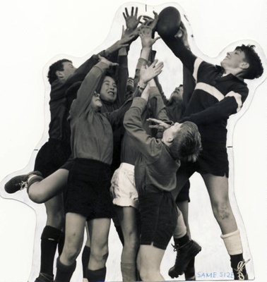 Photograph, Boys marking football; Wolfgang Sievers 1913-2007; C.1960s ...