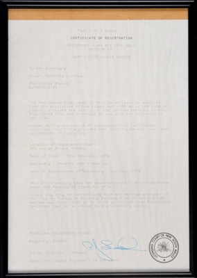 Certificate - Certificate of Registration - 19th November 1956; 1956; F0035 Certificate - Certificate of Registration - 19th November 1956; 1956; F0035