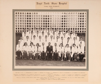 Photo: Royal North Shore Hospital - Final Year Students; 1964; P0183 Photo: Royal North Shore Hospital - Final Year Students; 1964; P0183