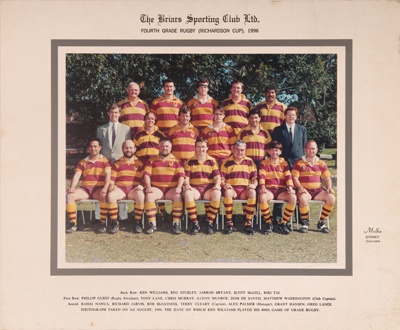 Photo: The Briars Sporting Club Ltd - Fourth Grade - Rugby - Richardson Cup Competition; 1996; P0197 Photo: The Briars Sporting Club Ltd - Fourth Grade - Rugby - Richardson Cup Competition; 1996; P0197