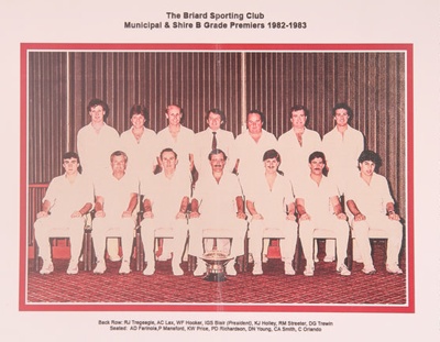 Cricket - Municipal & Shire B Grade Premiers; 1982 - 1983; P0207 Cricket - Municipal & Shire B Grade Premiers; 1982 - 1983; P0207