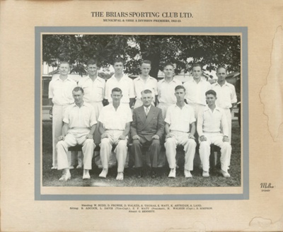 Cricket - Municipal & Shire A Division Premiers 1952-1953; 1952 - 1953; P0077 Cricket - Municipal & Shire A Division Premiers 1952-1953; 1952 - 1953; P0077