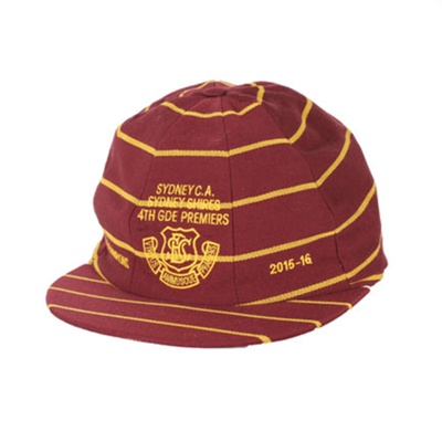 Cricket cap: Sydney CA Sydney Shires 4th grade premiers Club Champions 2015-2016; 2015 - 2016; T123 Cricket cap: Sydney CA Sydney Shires 4th grade premiers Club Champions 2015-2016; 2015 - 2016; T123