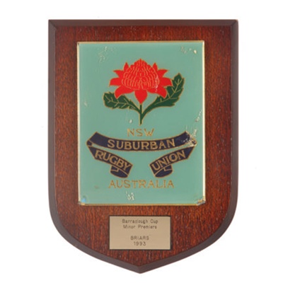 Plaque - Barraolough Cup - Minor Premiers - Briars 1993 - Suburban Rugby Union Australia; 1993; OB0217 Plaque - Barraolough Cup - Minor Premiers - Briars 1993 - Suburban Rugby Union Australia; 1993; OB0217