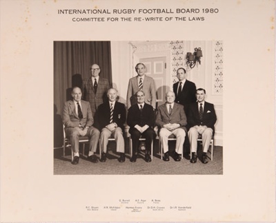 Photo: International Rugby Football Board - Committee for the re-write of the laws.; 1980; P0191 Photo: International Rugby Football Board - Committee for the re-write of the laws.; 1980; P0191