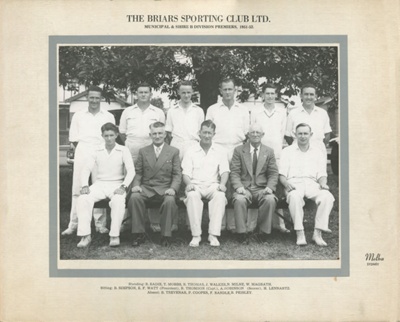 Cricket - Municipal & Shire B Division Premiers 1951-1952; 1951 - 1952; P0076 Cricket - Municipal & Shire B Division Premiers 1951-1952; 1951 - 1952; P0076