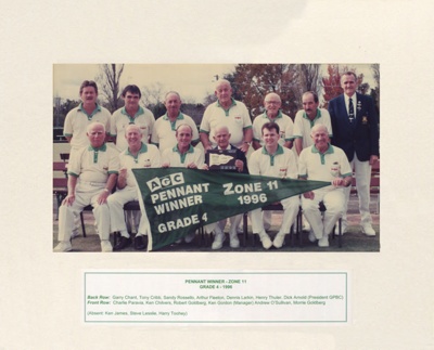 Bowls - Pennant Winner - Zone 11, Grade 4 1996; 1996; P0037 Bowls - Pennant Winner - Zone 11, Grade 4 1996; 1996; P0037