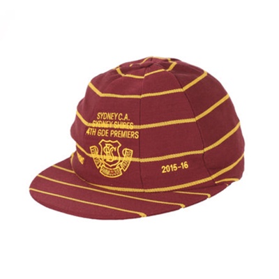 Cricket cap: Sydney CA Sydney Shires 4th grade premiers Club Champions 2015-2016; 2015 - 2016; T116 Cricket cap: Sydney CA Sydney Shires 4th grade premiers Club Champions 2015-2016; 2015 - 2016; T116