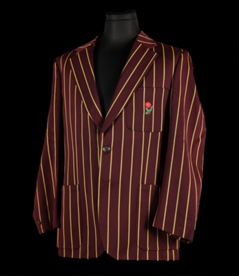 Blazer - Maroon and gold stripped blazer - Briars Sporting Club members' blazer; T169 Blazer - Maroon and gold stripped blazer - Briars Sporting Club members' blazer; T169
