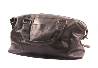 Object - Black leather bag.; OB0230 Object - Black leather bag.; OB0230