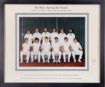 Photo: The Briars Sporting Club Limited - Municipal and Shire "A" Undefeated Premiers,; 1984 - 1985; F0048 Photo: The Briars Sporting Club Limited - Municipal and Shire "A" Undefeated Premiers,; 1984 - 1985; F0048
