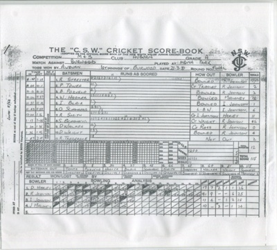 Cricket Scorecard - M&S Competition; 1981; OB0268-A Cricket Scorecard - M&S Competition; 1981; OB0268-A