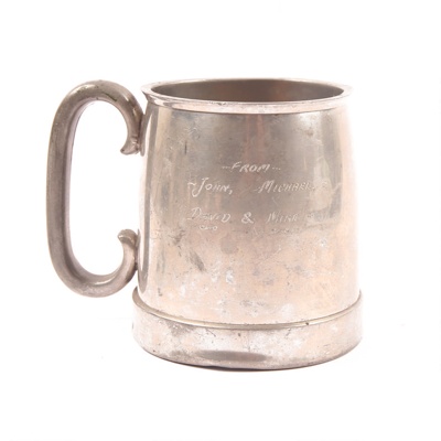 Object - Engraved Pewter Tankard; 1970; OB0222 Object - Engraved Pewter Tankard; 1970; OB0222