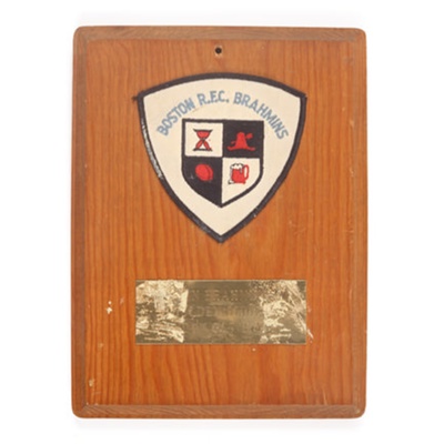 Plaque - Boston R.F.C. Brahmins; 1985; OB0209 Plaque - Boston R.F.C. Brahmins; 1985; OB0209