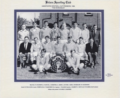 Rugby - Undefeated Kentwell Cup Premiers 1964 - The Invincibles; 1964; P0048 Rugby - Undefeated Kentwell Cup Premiers 1964 - The Invincibles; 1964; P0048