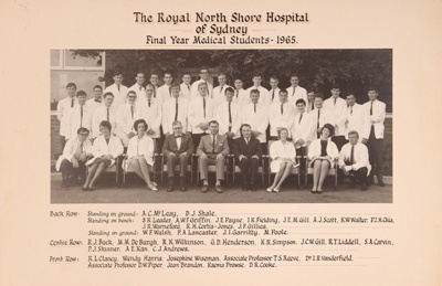Photo: The Royal North Shore Hospital of Sydney -Final Year Medical Students; 1965; P0185 Photo: The Royal North Shore Hospital of Sydney -Final Year Medical Students; 1965; P0185