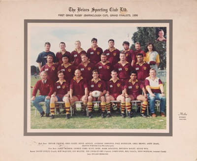 Photo: The Briars Sporting Club Ltd - First Grade Rugby (Barraclough Cup), Grand Finalists; 1996; P0198 Photo: The Briars Sporting Club Ltd - First Grade Rugby (Barraclough Cup), Grand Finalists; 1996; P0198