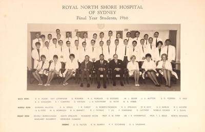 Photo: The Royal North Shore Hospital of Sydney -Final Year Medical Students; 1966; P0186 Photo: The Royal North Shore Hospital of Sydney -Final Year Medical Students; 1966; P0186