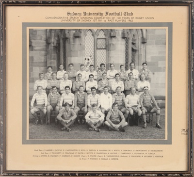 Photo: Sydney University Football Club - Commemorative Match Marking Completion of 100 years of Rugby Union.; 1962; F0043 Photo: Sydney University Football Club - Commemorative Match Marking Completion of 100 years of Rugby Union.; 1962; F0043