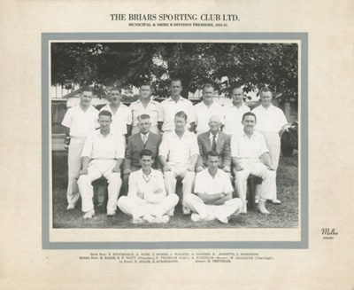 Cricket - Municipal & Shire B Division Premiers 1952-1953; 1952 - 1953; P0078 Cricket - Municipal & Shire B Division Premiers 1952-1953; 1952 - 1953; P0078