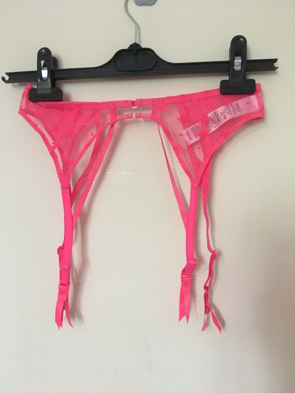 Neon Pink Garter Belt; Mark’s and Spencer’s; Unknown; 008 eHive