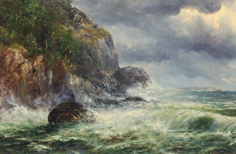 Untitled - Steamship Entering Milford Sound in a Storm; Moultray, J ...