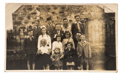 Photograph, upper Cabrach schoolchildren and siblings.; c. 1950s; CT.2023.04.05