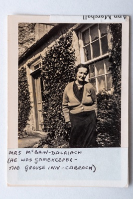 Photograph, Mrs McBain, Dalriach, Cabrach
; 1940s; CT.2022.02.11