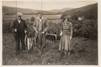 Photograph, group with fishing catch, Nether Ardwell, Cabrach; 1930s; CT.2023.03.08